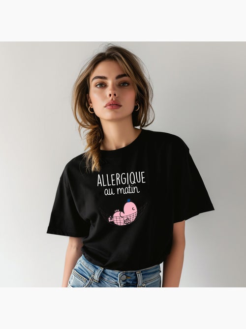 T-shirt Femme - ALLERGIQUE AU MATIN - Kiabi