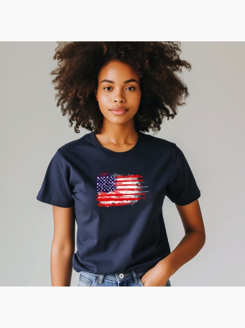 T-shirt Femme - AMERICAN SPATTER FLAG - Kiabi T-shirt Femme - AMERICAN SPATTER FLAG - Kiabi