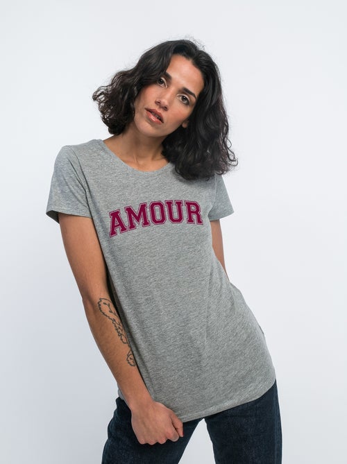 T-shirt Femme - AMOUR TYPO USA - Kiabi