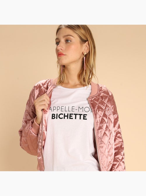 T-shirt Femme - APPELLE-MOI BICHETTE - Kiabi T-shirt Femme - APPELLE-MOI BICHETTE - Kiabi