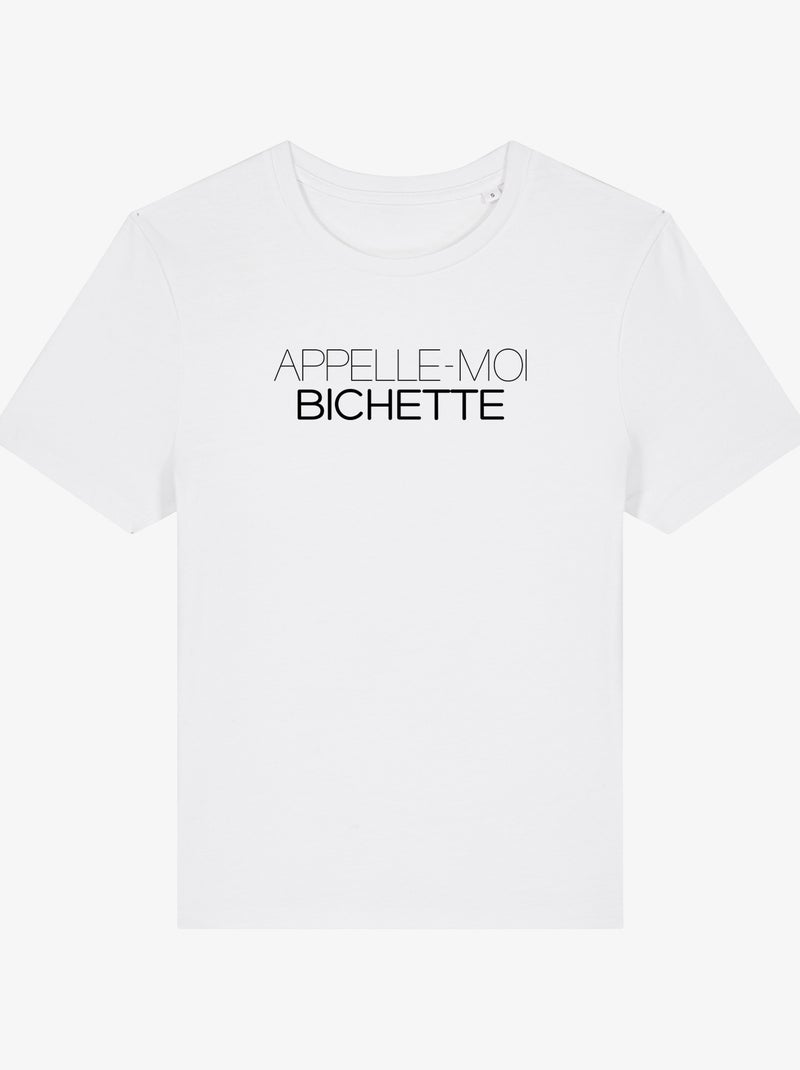 T-shirt Femme - APPELLE-MOI BICHETTE Blanc - Kiabi