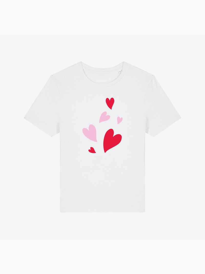 T-shirt Femme - BACK MANY HEARTS Blanc - Kiabi