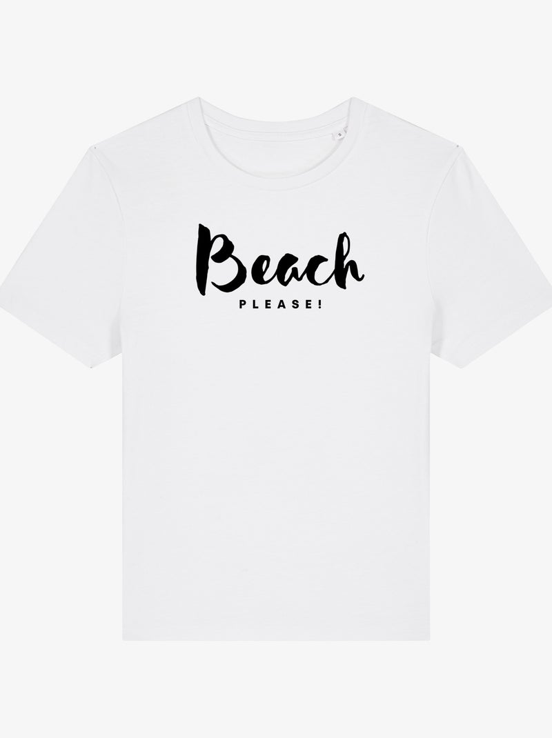 T-shirt Femme - BEACH PLEASE Blanc - Kiabi