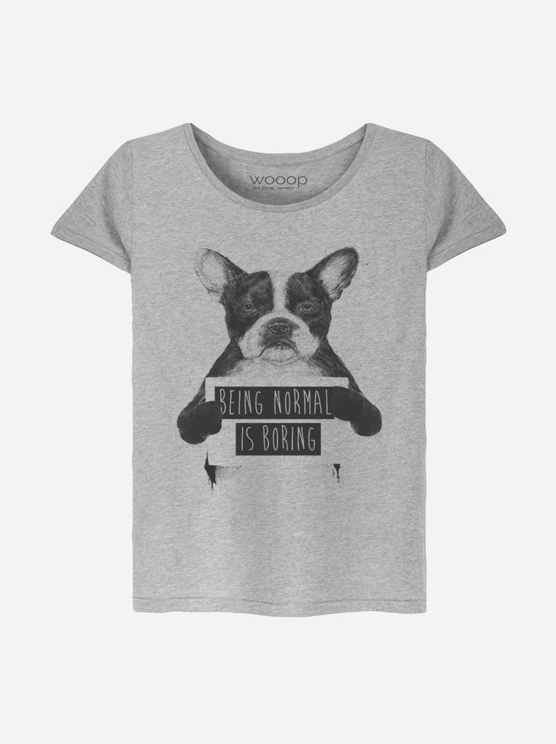 T-shirt Femme - BEING NORMAL IS BORING Gris chiné - Kiabi