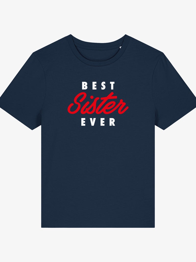 T-shirt Femme - BEST SISTER EVER Bleu marine - Kiabi