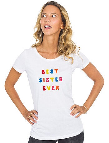 T-shirt femme - best sister ever colorée waf