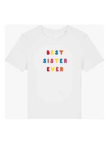 T-shirt femme - best sister ever colorée waf