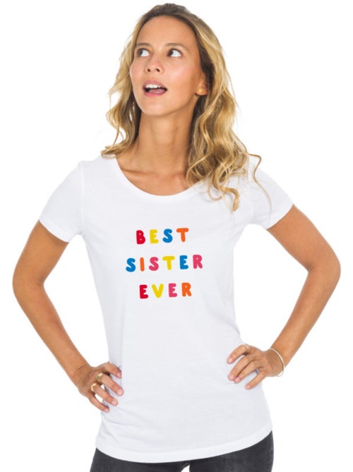 T-shirt Femme - BEST SISTER EVER COLORÉE WAF - Kiabi