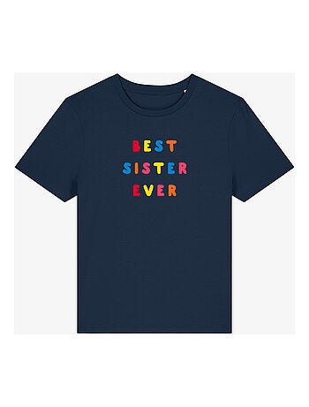 T-shirt femme - best sister ever colorée waf