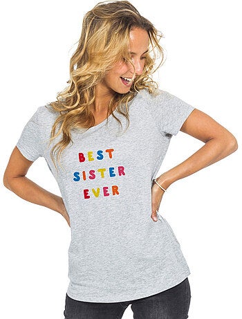 T-shirt femme - best sister ever colorée waf