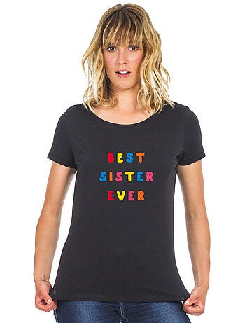 T-shirt femme - best sister ever colorée waf