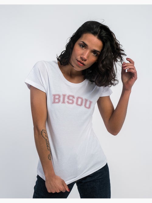 T-shirt Femme - BISOU TYPO USA - Kiabi T-shirt Femme - BISOU TYPO USA - Kiabi