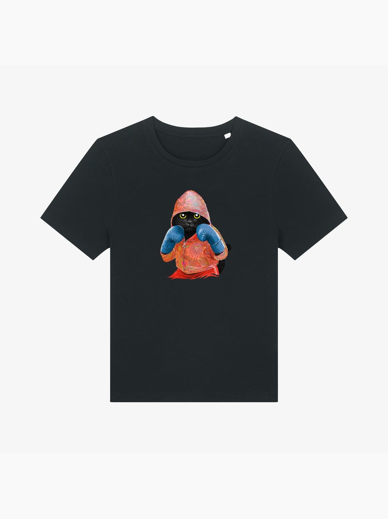 T-shirt Femme - BOXING CAT BLACK Noir - Kiabi