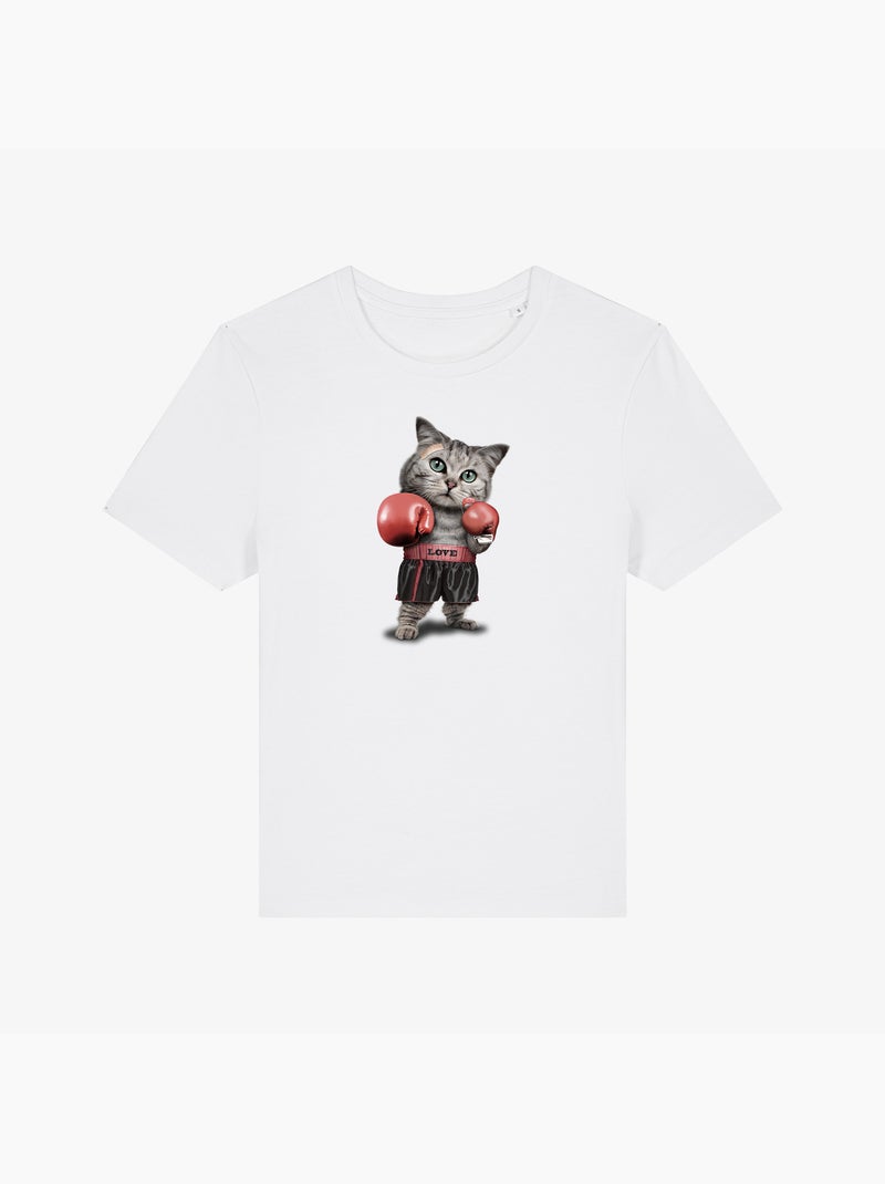 T-shirt Femme - BOXING CAT Blanc - Kiabi