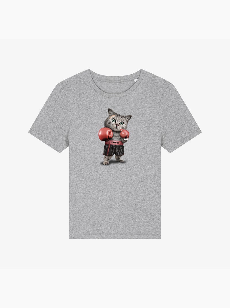T-shirt Femme - BOXING CAT Gris chiné - Kiabi