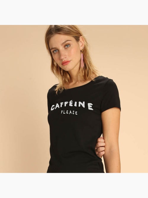 T-shirt Femme - CAFFEINE PLEASE - Kiabi T-shirt Femme - CAFFEINE PLEASE - Kiabi