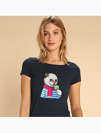 T-shirt Femme - CAT AND ICE CREAM