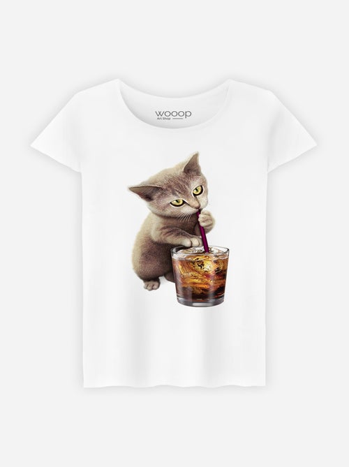 T-shirt Femme - CAT LOVES SOFT DRINK - Kiabi T-shirt Femme - CAT LOVES SOFT DRINK - Kiabi