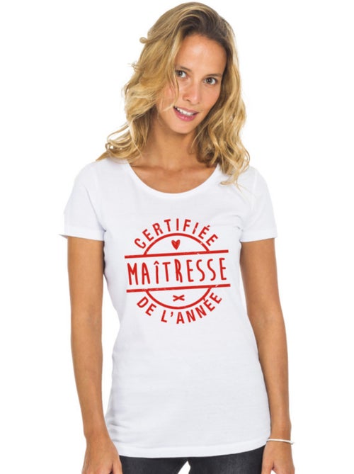 T-shirt Femme - CERTIFIÉE MAÎTRESSE DE L'ANNÉE - Kiabi T-shirt Femme - CERTIFIÉE MAÎTRESSE DE L'ANNÉE - Kiabi
