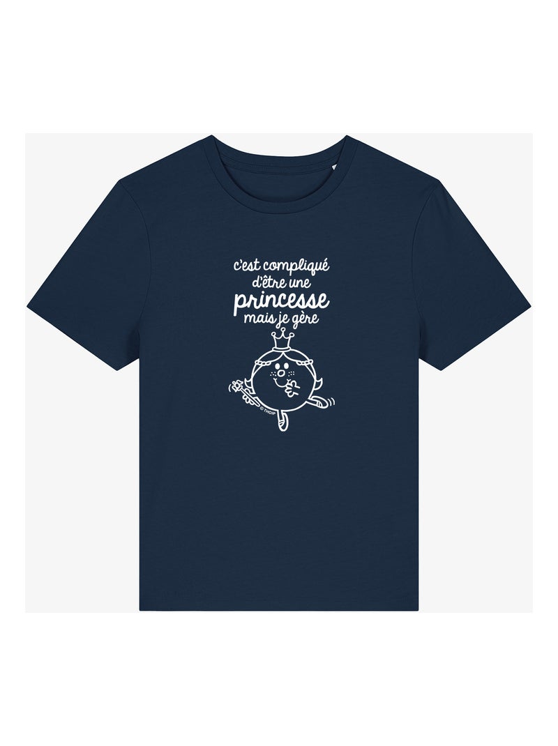 T-shirt Femme - C'EST COMPLIQUÉ D'ÊTRE UNE PRINCESSE Bleu marine - Kiabi