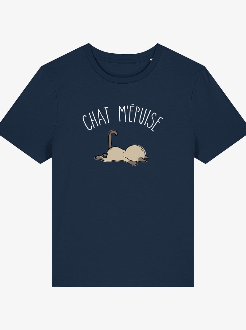 T-shirt Femme - CHAT M'EPUISE Bleu marine - Kiabi