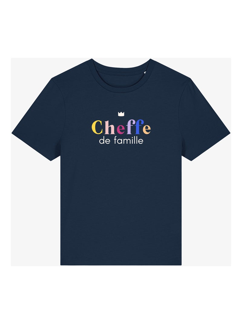 T-shirt Femme - CHEFFE DE FAMILLE Bleu marine - Kiabi