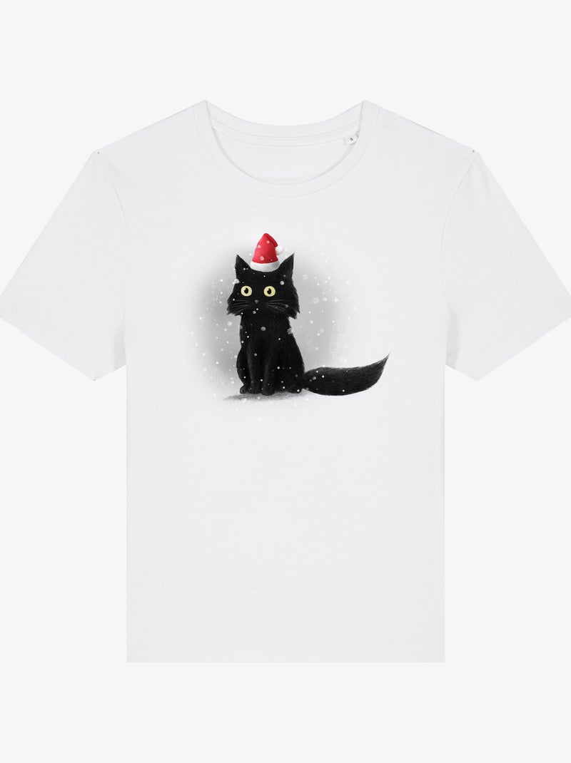 T-shirt Femme - CHRISTMAS CAT Blanc - Kiabi