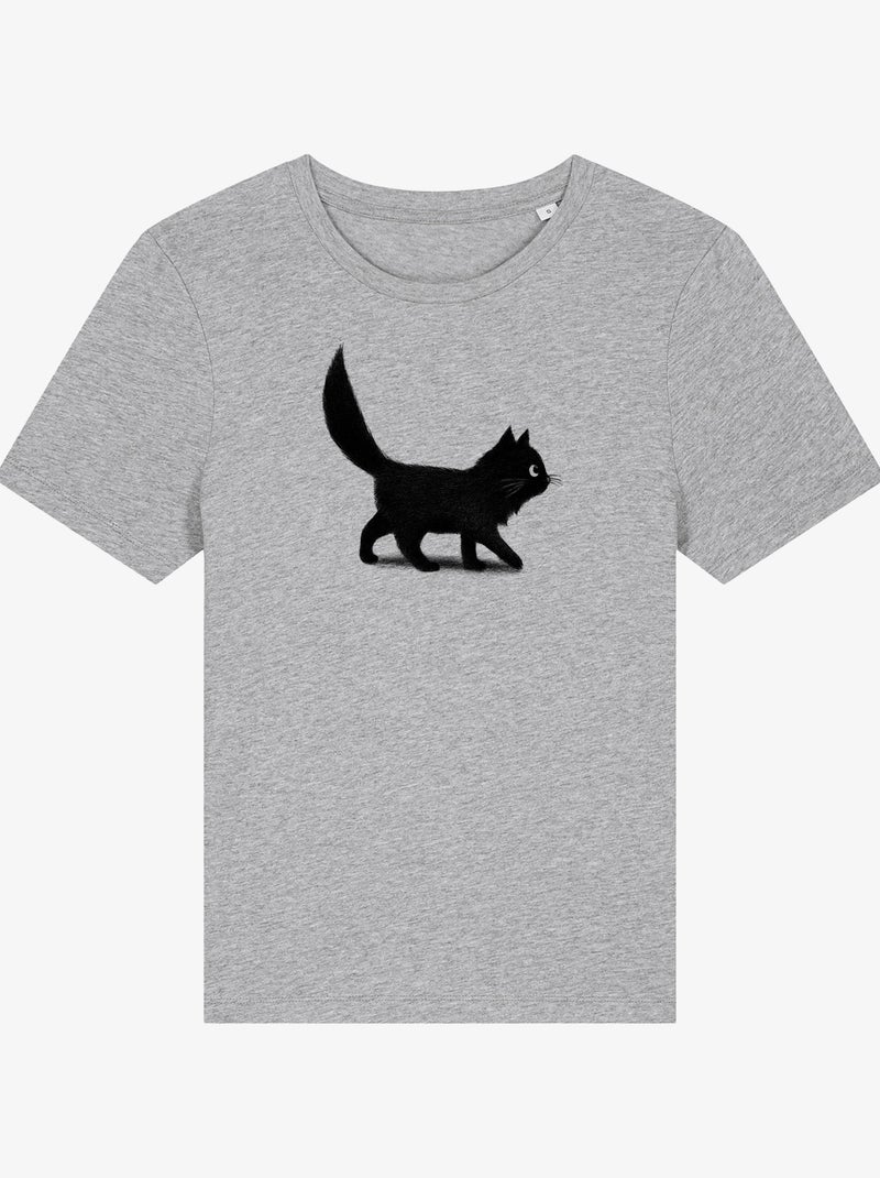 T-shirt Femme - CREEPING CAT Gris chiné - Kiabi