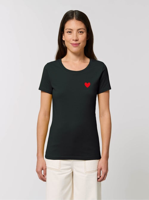 T-shirt Femme - DESSIN PETIT COEUR - Kiabi
