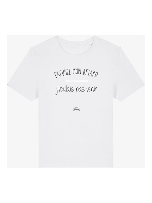 T-shirt Femme - EXCUSEZ MON RETARD J'VOULAIS PAS VENIR - Kiabi T-shirt Femme - EXCUSEZ MON RETARD J'VOULAIS PAS VENIR - Kiabi