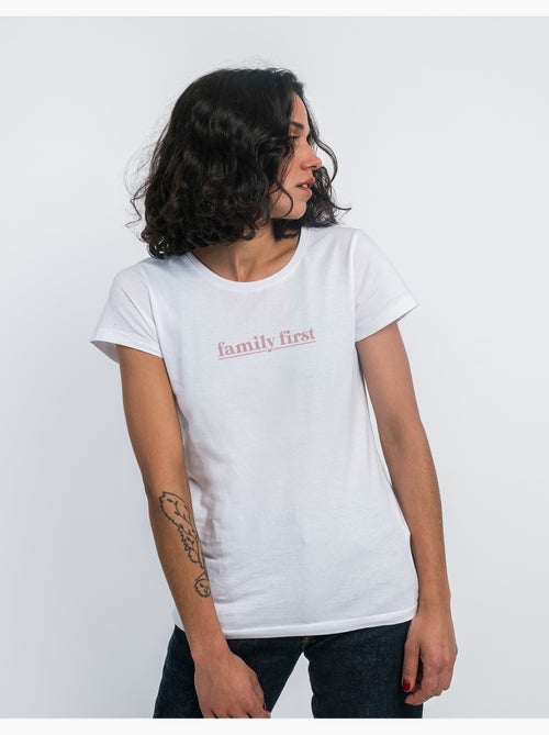 T-shirt Femme - FAMILY FIRST ROSE - Kiabi T-shirt Femme - FAMILY FIRST ROSE - Kiabi
