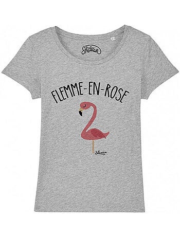 T-shirt femme - flemme en rose