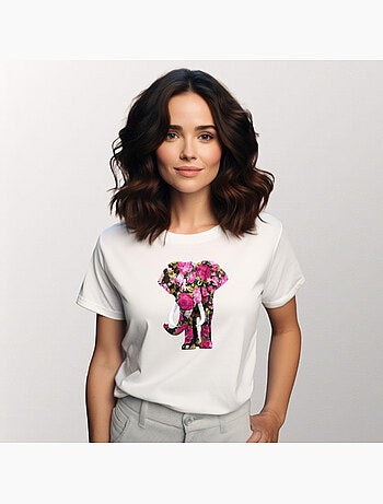 T-shirt femme - floral elephant