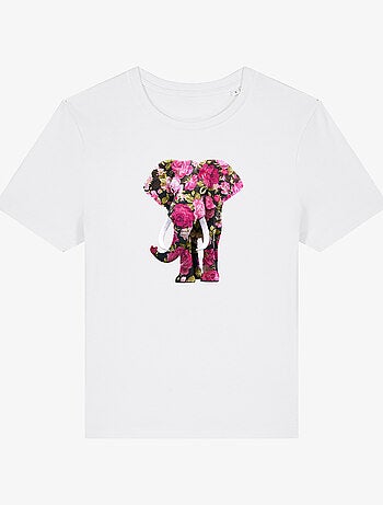T-shirt femme - floral elephant