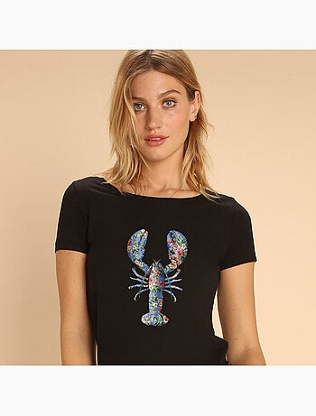 T-shirt femme - floral lobster