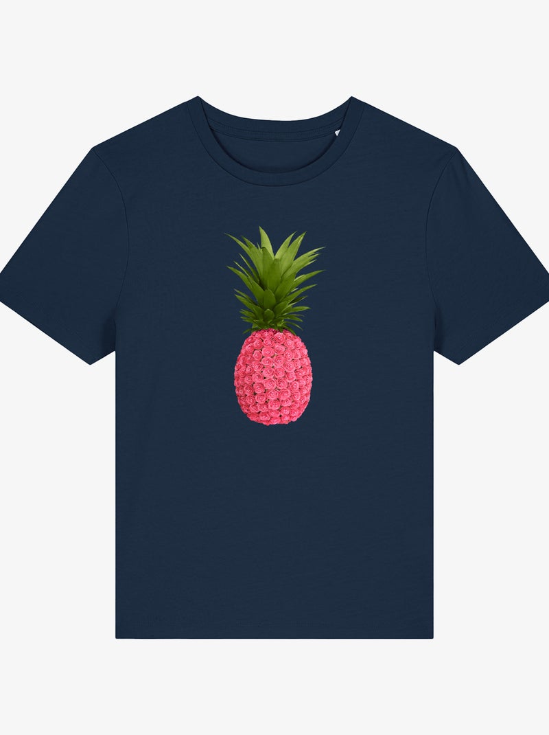 T-shirt Femme - FLORAL PINEAPPLE Bleu marine - Kiabi