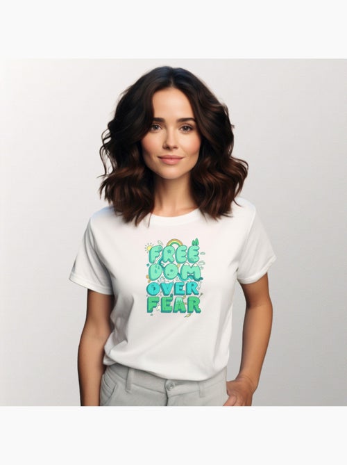 T-shirt Femme - FREEDOM OVER FEAR - Kiabi T-shirt Femme - FREEDOM OVER FEAR - Kiabi