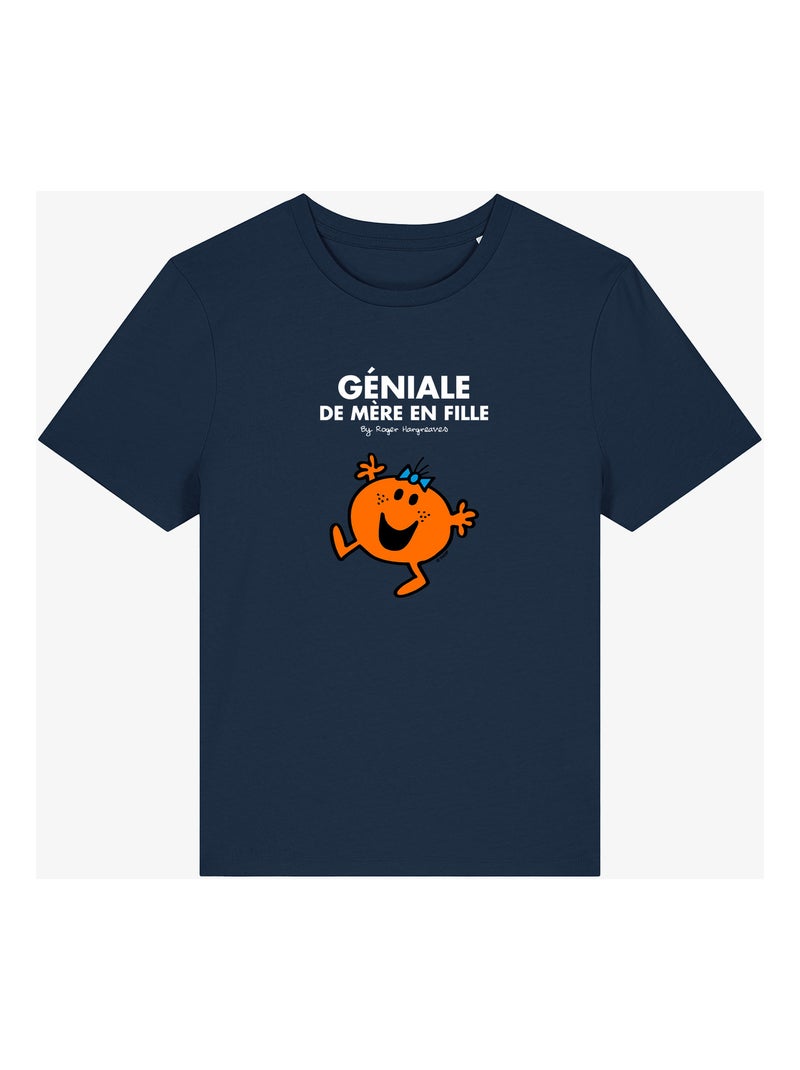 T-shirt Femme - GÉNIALE DE MÈRE EN FILLE Bleu marine - Kiabi
