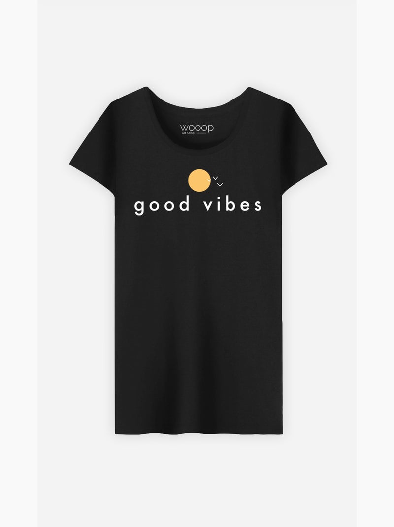 T-shirt Femme - GOOD VIBES Noir - Kiabi