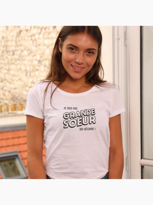 T-shirt Femme - GRANDE SŒUR QUI DECHIRE - Kiabi T-shirt Femme - GRANDE SŒUR QUI DECHIRE - Kiabi