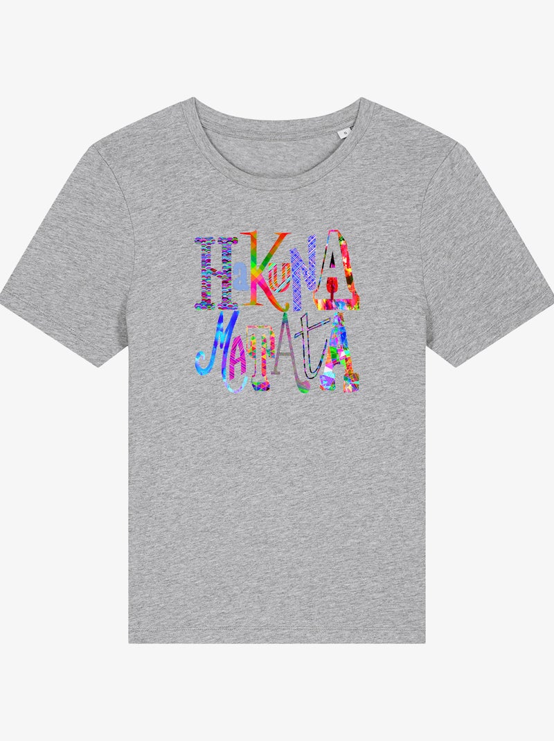T-shirt Femme - HAKUNA MATATA COLOR Gris chiné - Kiabi
