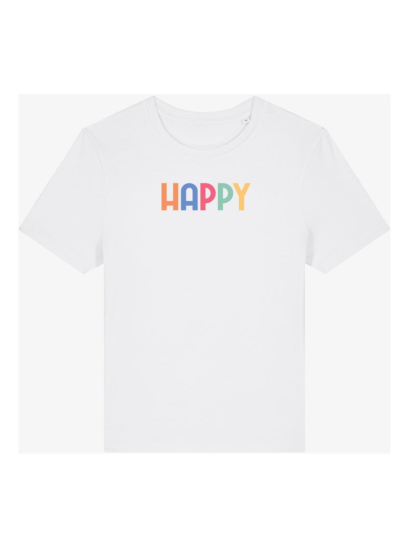 T-shirt Femme - HAPPY COLORÉ Blanc - Kiabi