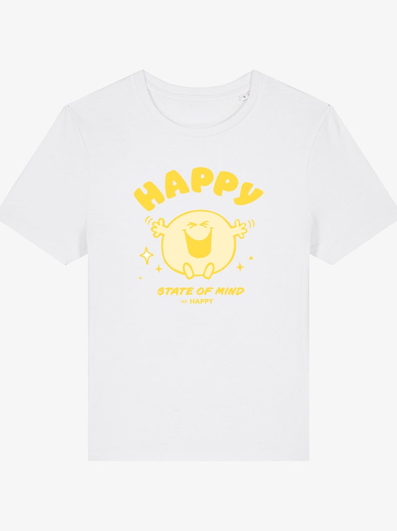 T-shirt Femme - HAPPY STATE OF MIND Blanc - Kiabi