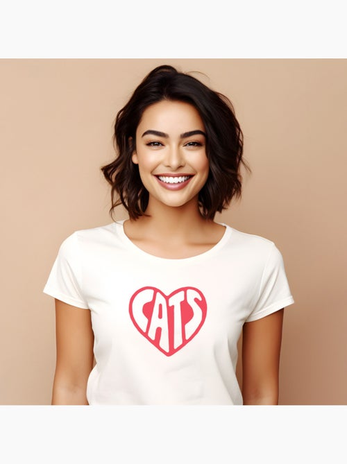 T-shirt Femme - HEART CATS - Kiabi T-shirt Femme - HEART CATS - Kiabi