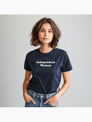 T-shirt femme - independent woman white