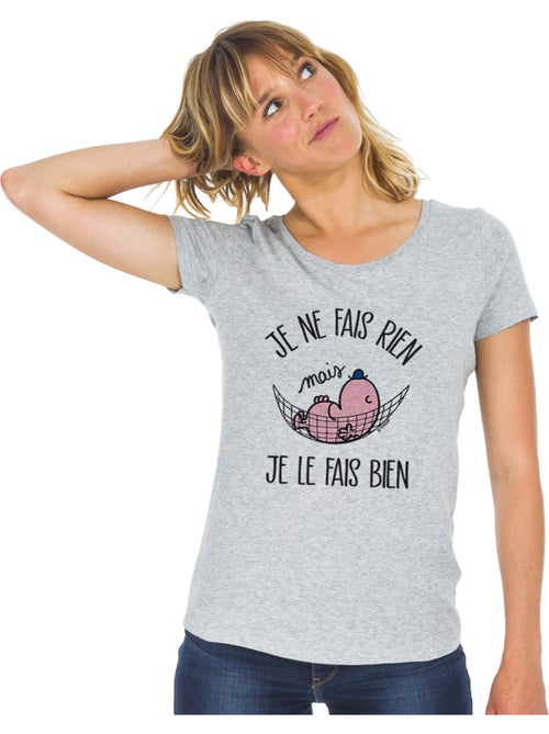 T-shirt Femme - JE NE FAIS RIEN MAIS JE LE FAIS BIEN - Kiabi T-shirt Femme - JE NE FAIS RIEN MAIS JE LE FAIS BIEN - Kiabi
