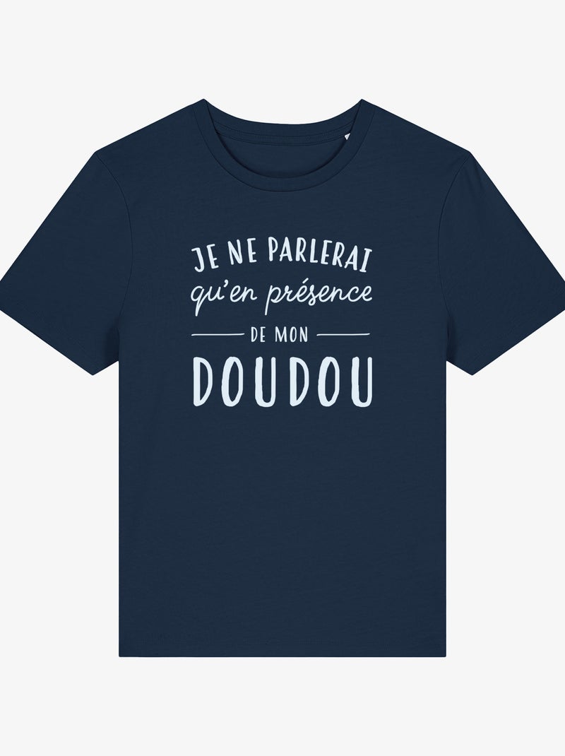 T-shirt Femme - JE NE PARLERAI QU'EN PRESENCE Bleu marine - Kiabi