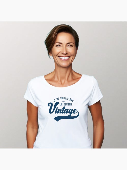 T-shirt Femme - JE NE VIEILLIS PAS JE DEVIENS VINTAGE - Kiabi