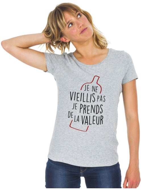 T-shirt Femme - JE NE VIEILLIS PAS JE PRENDS DE LA VALEUR - Kiabi T-shirt Femme - JE NE VIEILLIS PAS JE PRENDS DE LA VALEUR - Kiabi