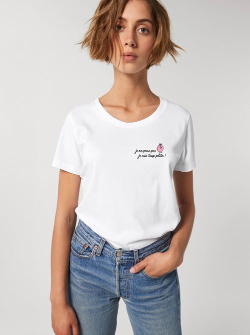 T-shirt Femme - JE PEUX PAS JE SUIS TROP PETITE COEUR - Kiabi T-shirt Femme - JE PEUX PAS JE SUIS TROP PETITE COEUR - Kiabi